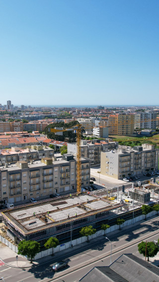 Elementum Residences: Estrutura de betão armado em execução nas duas fases do empreendimento